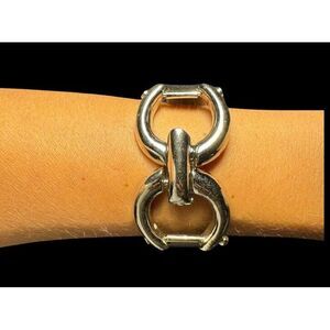 Silver Toned Costume Jewelry Bangle Buckle Bracelet